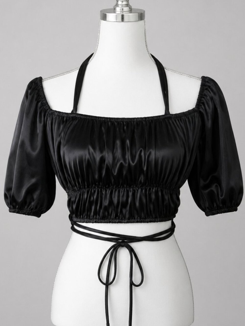 Maniere De Voir Satin Crop Top